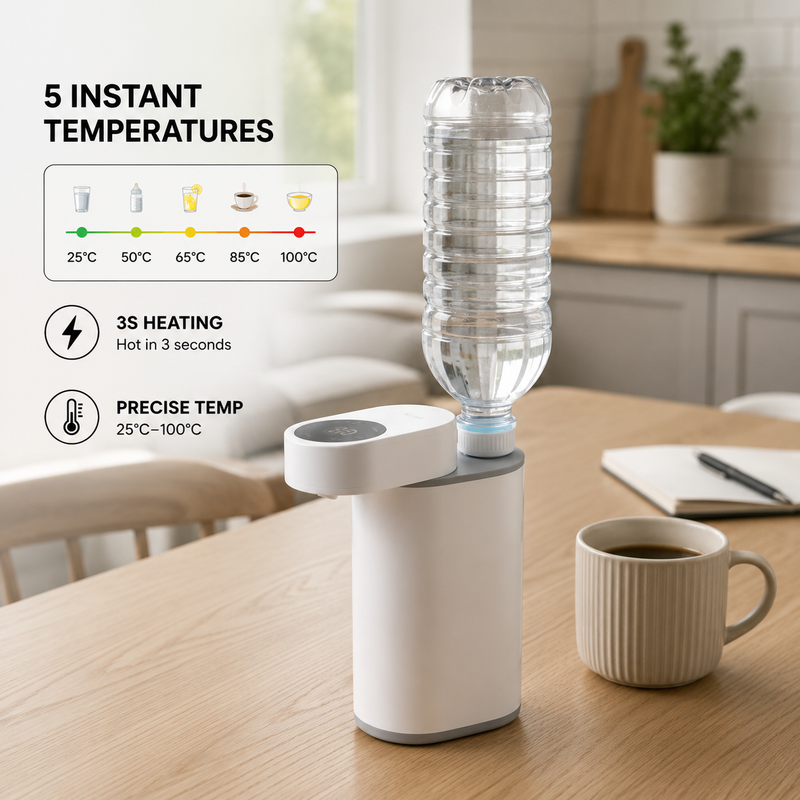 5 precise temperatures from 25°C to 100°C — perfect for every drink.